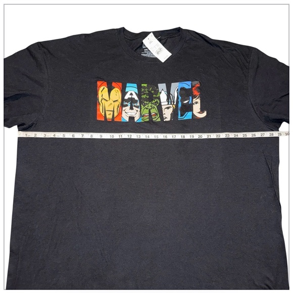 Marvel Black Tee with Colorful Character Graphics - Picture 3 of 6